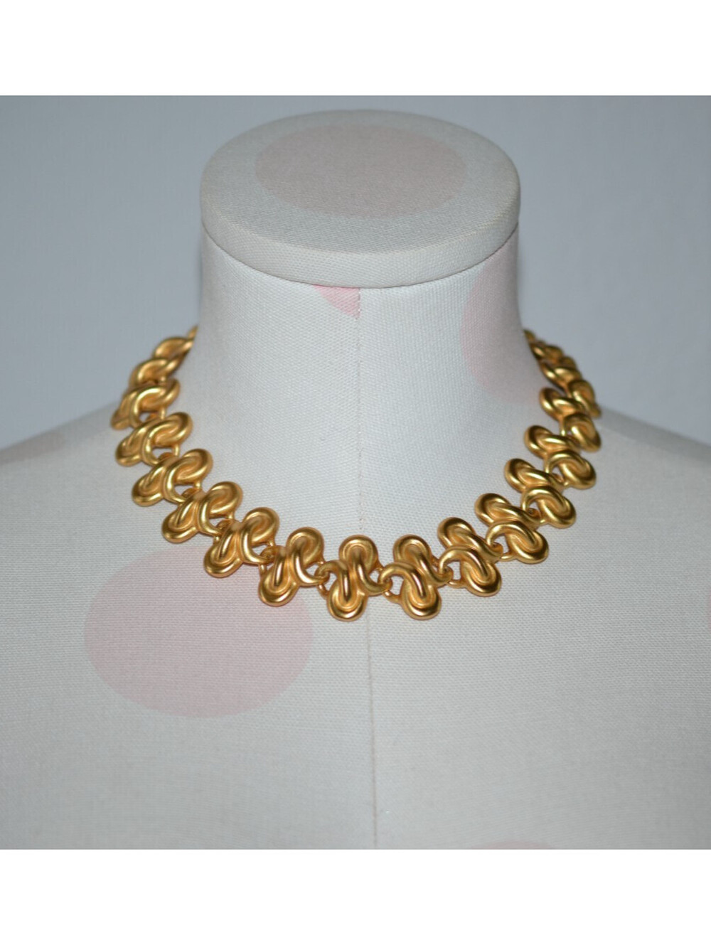Vintage Anne Klein Gold Tone Chunky Link Choker Necklace Statement